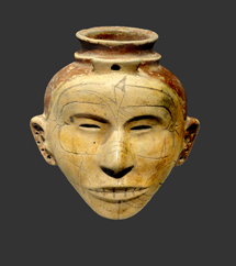 Chickasawba effigy jar from interactive web-based composite photography project by contemporary Native American artist Jude Norris aka Bebonkwe
