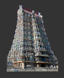 Madurai Meenakshi temple from interactive web-based composite photography project by contemporary Native American artist Jude Norris aka Bebonkwe
